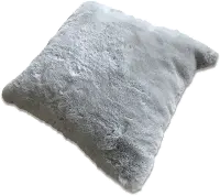 Silver Faux Fur Chinchilla Throw Pillow