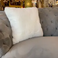 Off White Faux Fur Chinchilla Throw Pillow