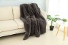 Charcoal Gray Faux Fur Chinchilla Throw Blanket