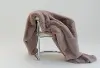 Chinchilla Rose Pink Faux Fur Throw Blanket