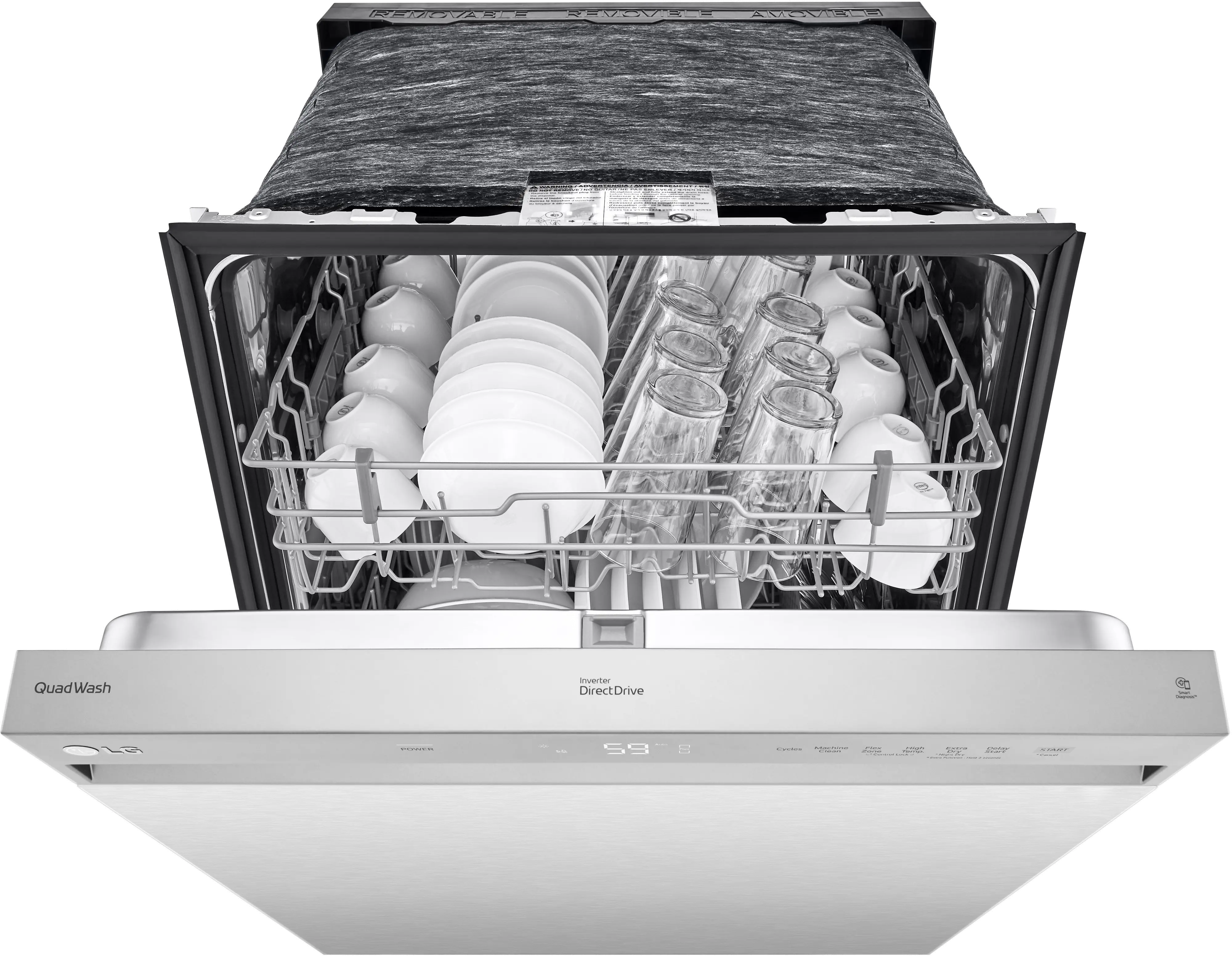 LDFN3432T LG Front Control Dishwasher - Stainless Steel-2