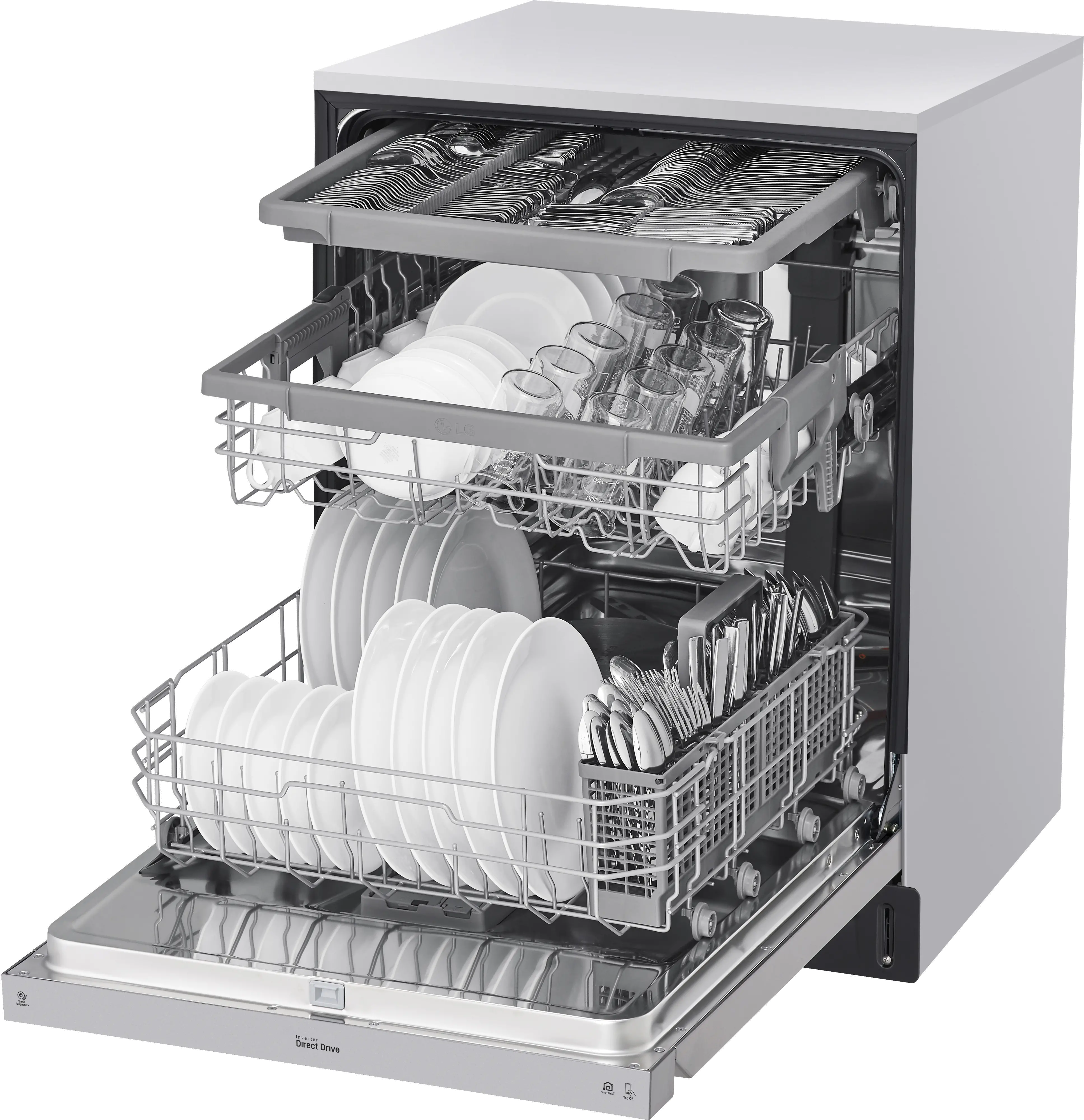LDFN4542S LG Front Control Dishwasher - Stainless Steel-2