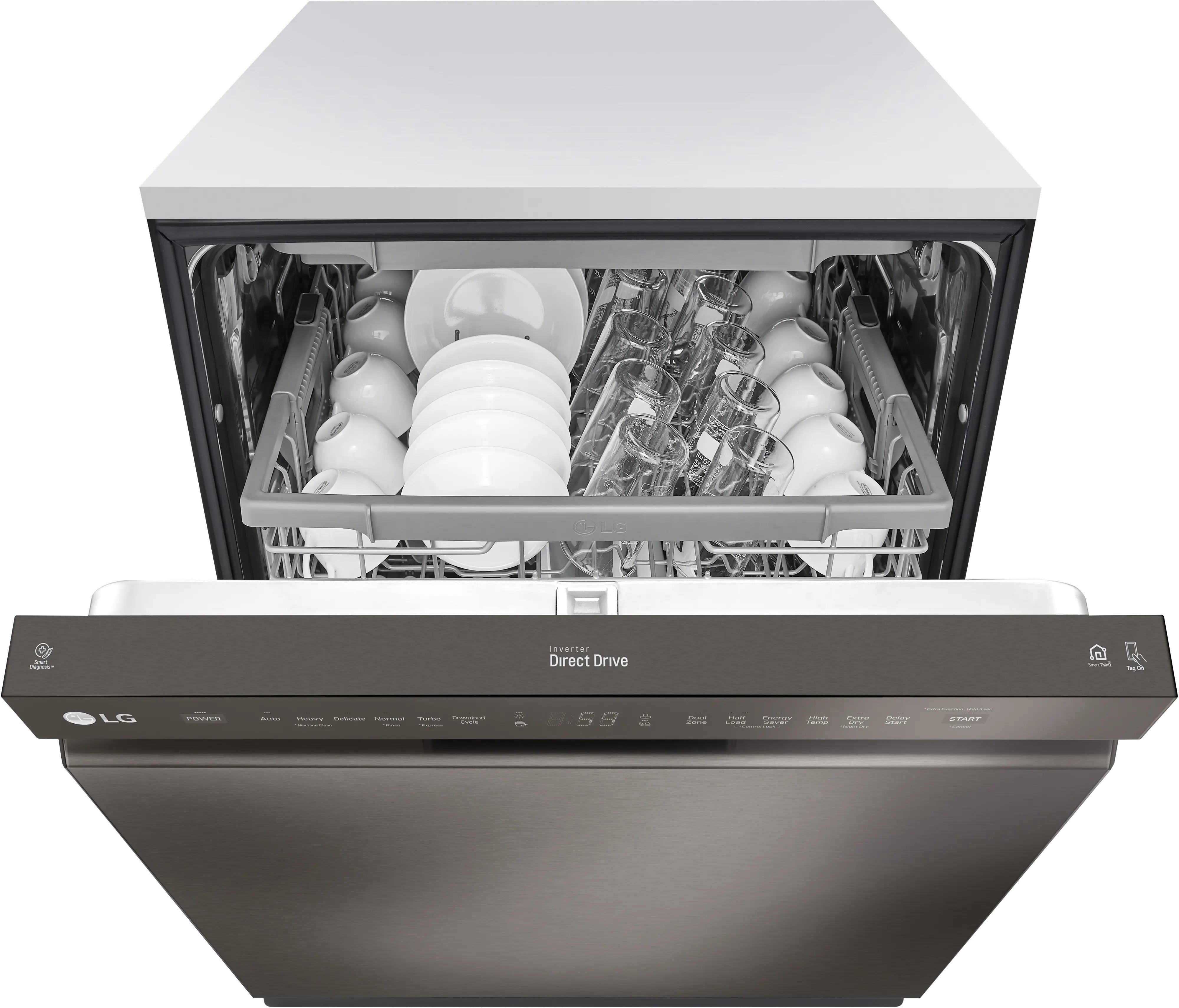 LDFN4542D LG Front Control Dishwasher - Black Stainless Steel-2