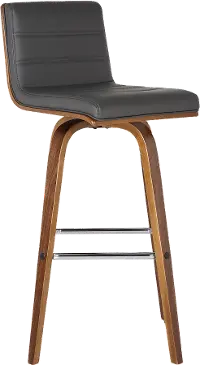 Walnut Brown and Gray Swivel Bar Stool - Vienna