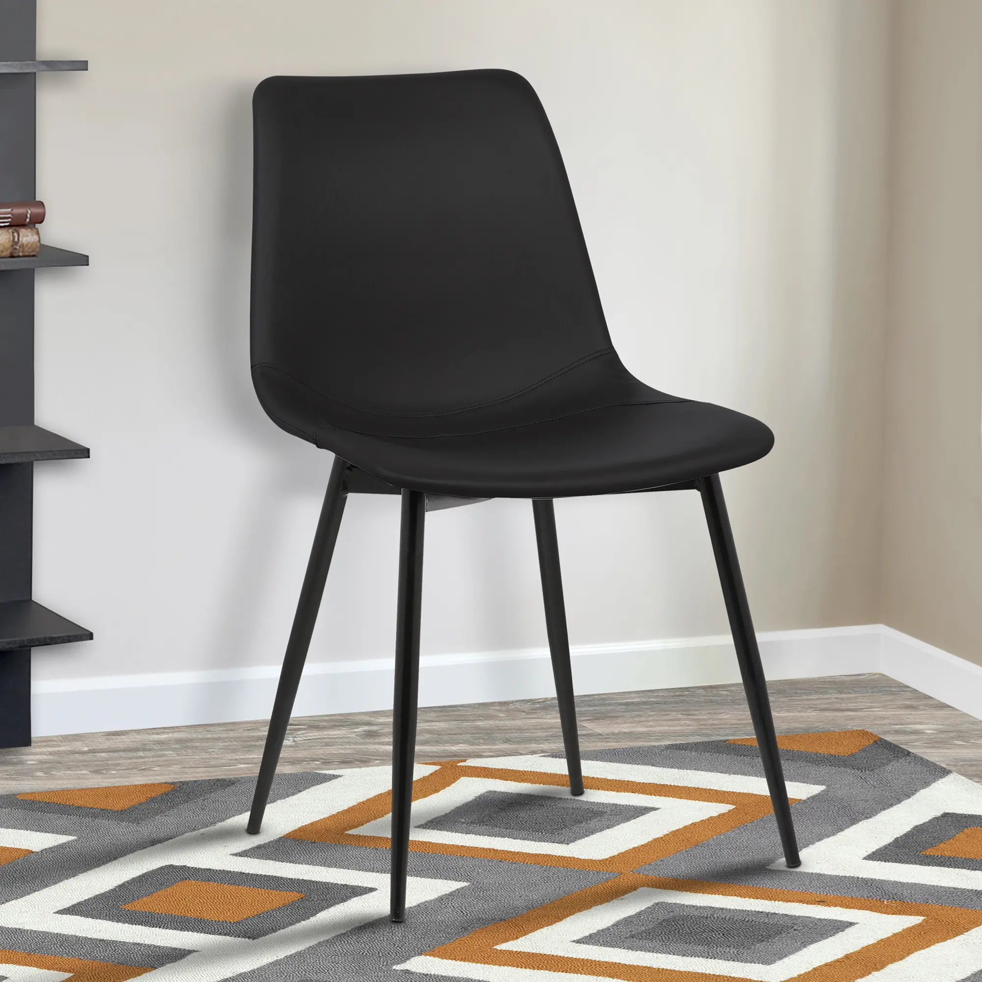 Contemporary Black Upholstered Dining Room Chair - Monte-2