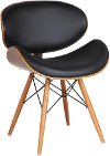 Mid Century Modern Brown and Black Dining Room Chair -Cassie