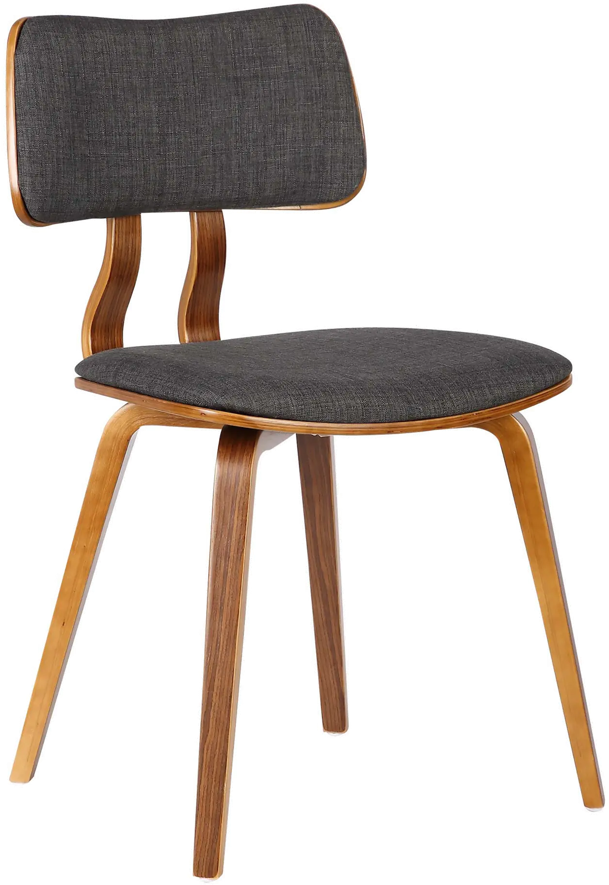 Mid Century Modern Charcoal Gray Upholstered Dining Room Chair - Jaguar-1