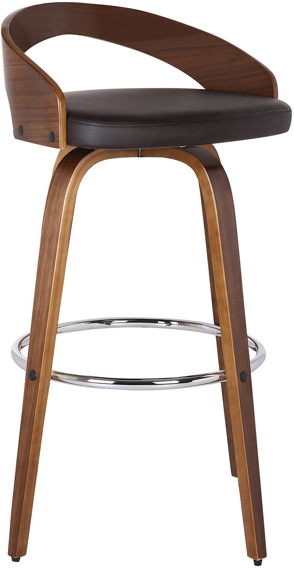 Brown Swivel Counter Height Stool - Sonia-1