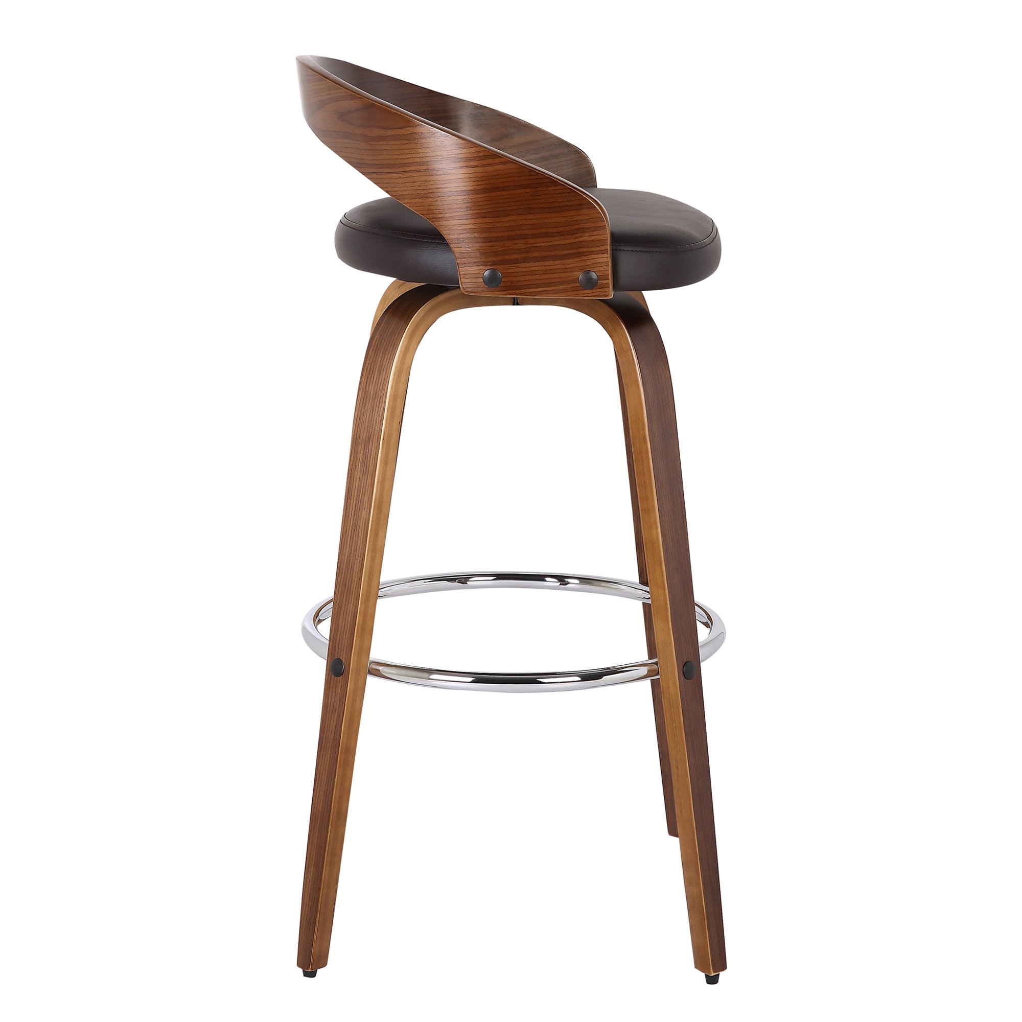 Brown Swivel Counter Height Stool - Sonia-4