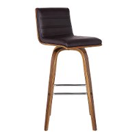 Walnut Brown and Brown Swivel Bar stool - Vienna