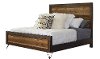 Modern Rustic Natural Pine Queen Bed - Cliff