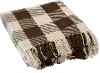 Clearance Brown and Off White Buffalo Check Throw Blanket