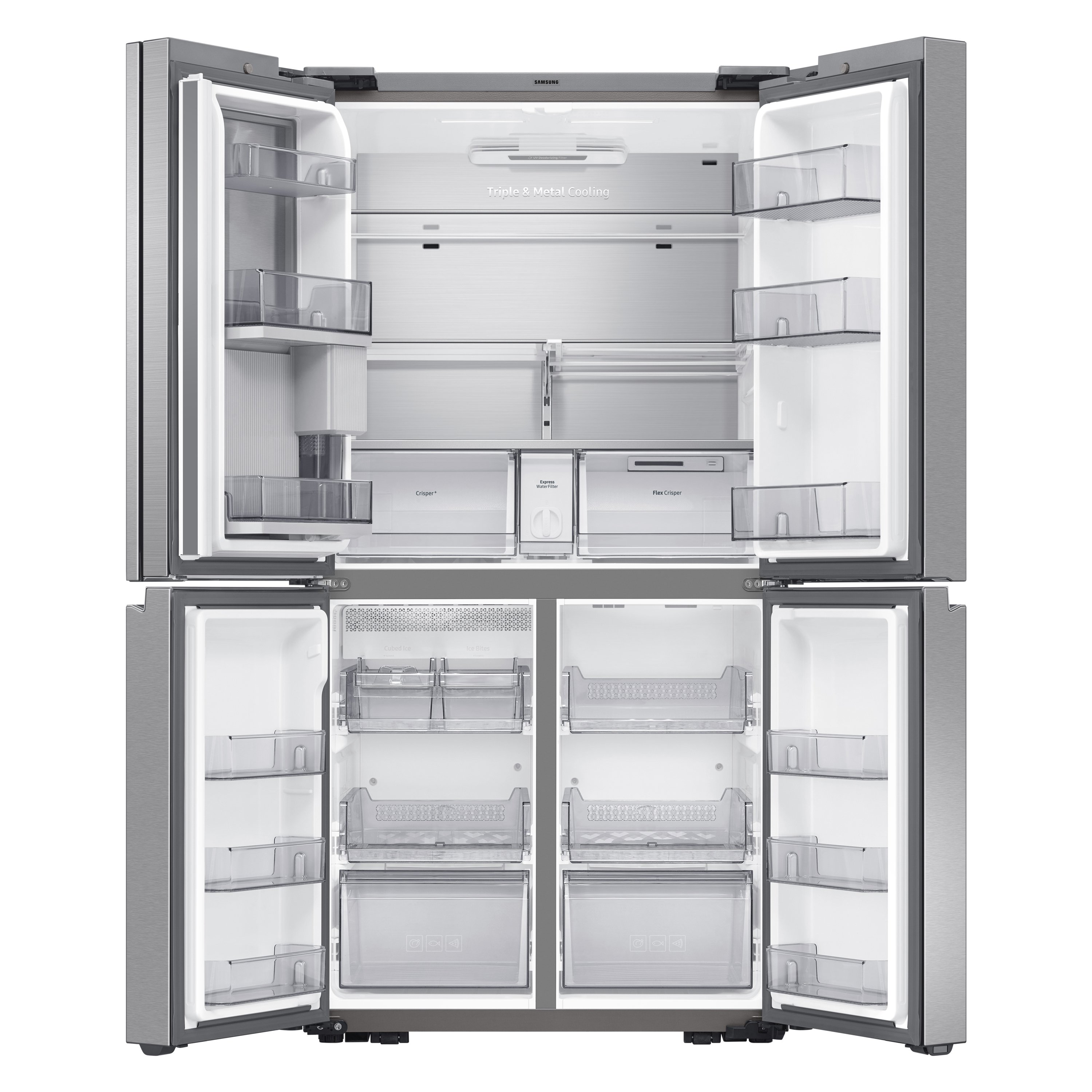 RF29A9671SR Samsung 29.2 cu ft 4-Door Flex Refrigerator with Beverage Center - 36 W Fingerprint Resistant Stainless Steel-2