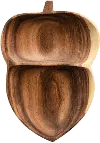 Acacia Wood Acorn Shaped Dish with 2 Sections