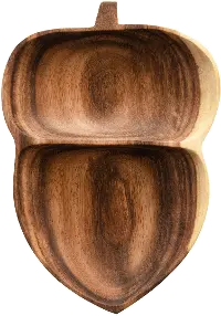 Acacia Wood Acorn Shaped Dish with 2 Sections