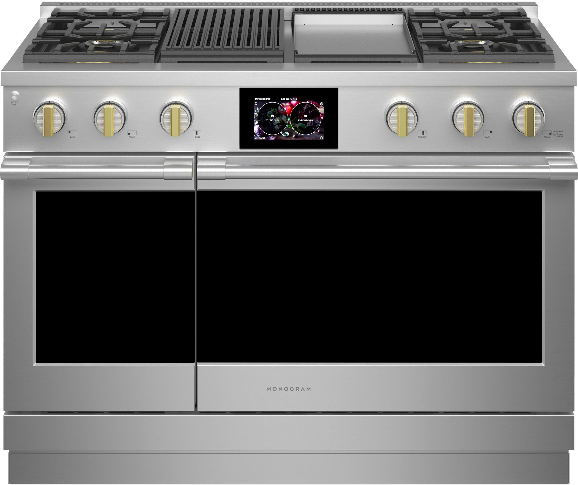 ZDP484NGTSS Monogram 48 Inch Professional Dual Fuel Smart Range with Griddle and Grill - Stainless Steel-1