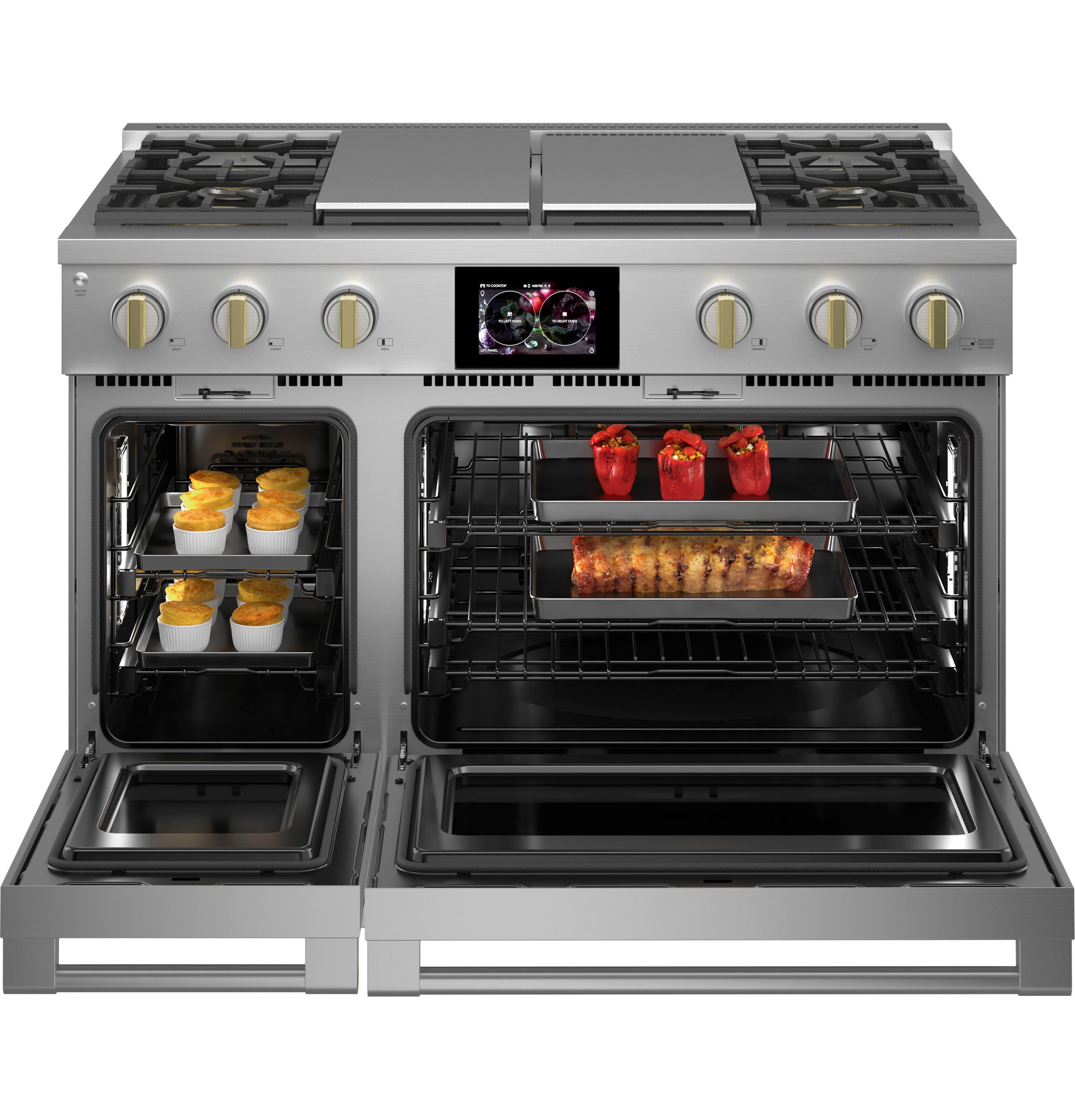 ZDP484NGTSS Monogram 48 Inch Professional Dual Fuel Smart Range with Griddle and Grill - Stainless Steel-3