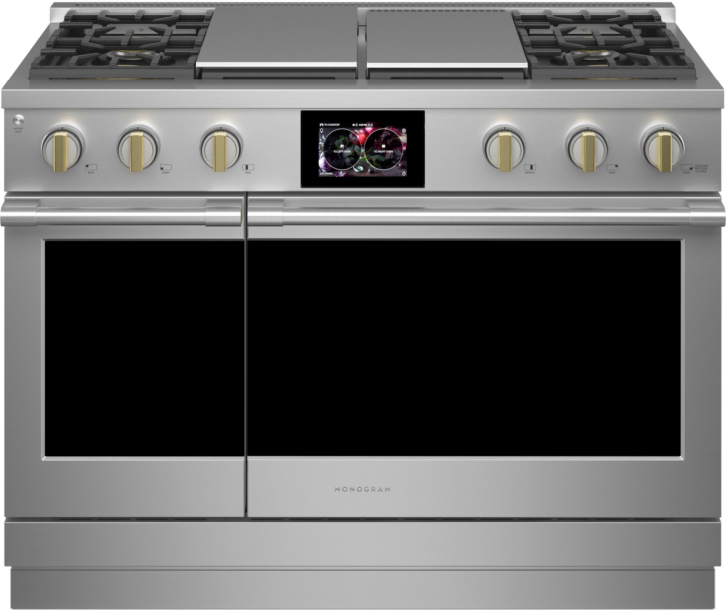 ZDP484NGTSS Monogram 48 Inch Professional Dual Fuel Smart Range with Griddle and Grill - Stainless Steel-5