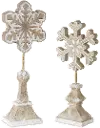 17 Inch White Washed Resin Snowflake Decoration on Spool