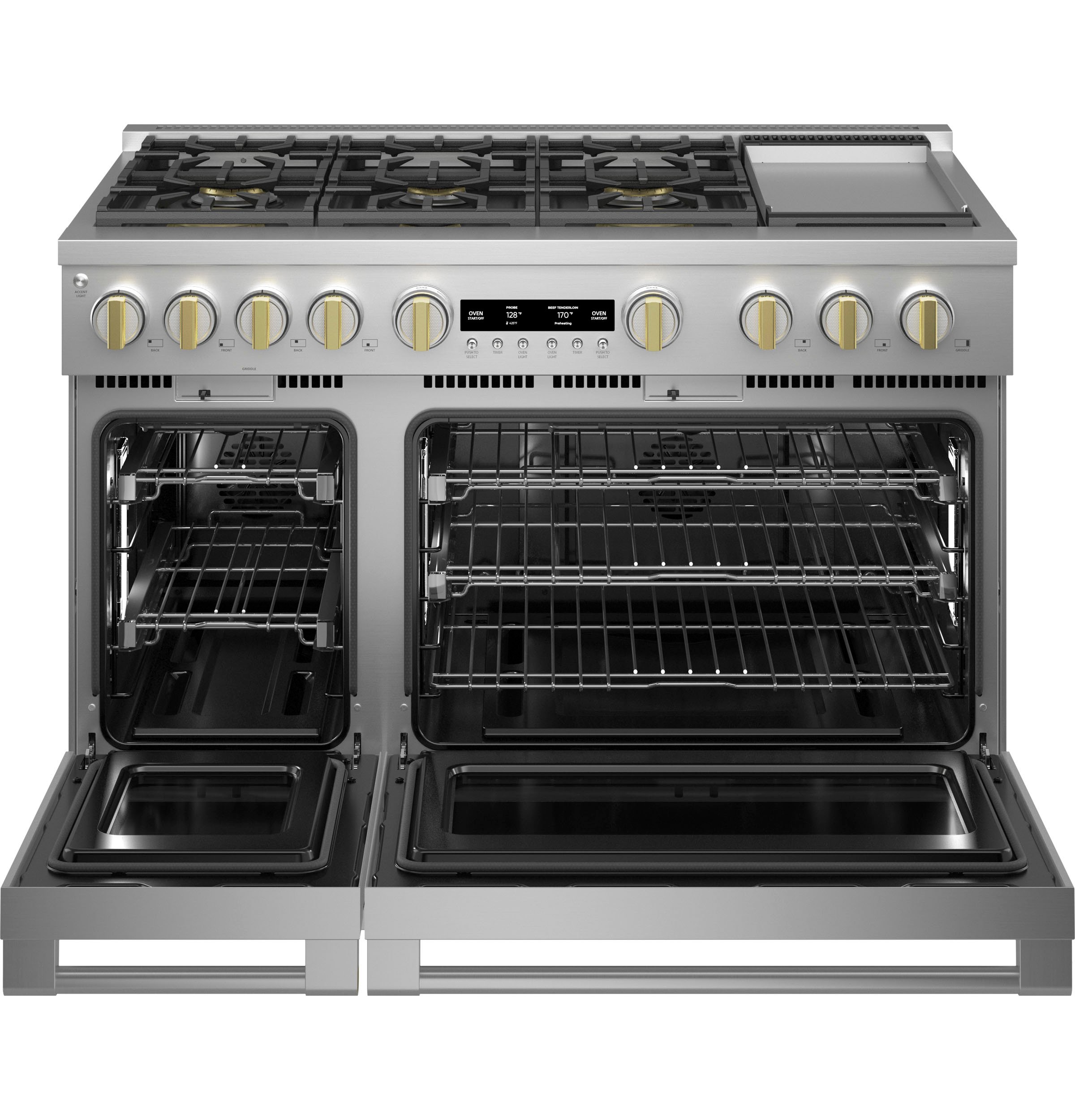 ZGP486NDTSS Monogram 48 Inch Professional Gas Smart Range with 6 Burners and Griddle - Stainless Steel-3