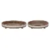 17 Inch Brown Wood Beaded Display Tray