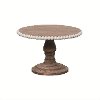 Brown Wood Tiered Stand with Bead Accent