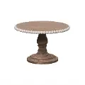 Brown Wood Tiered Stand with Bead Accent