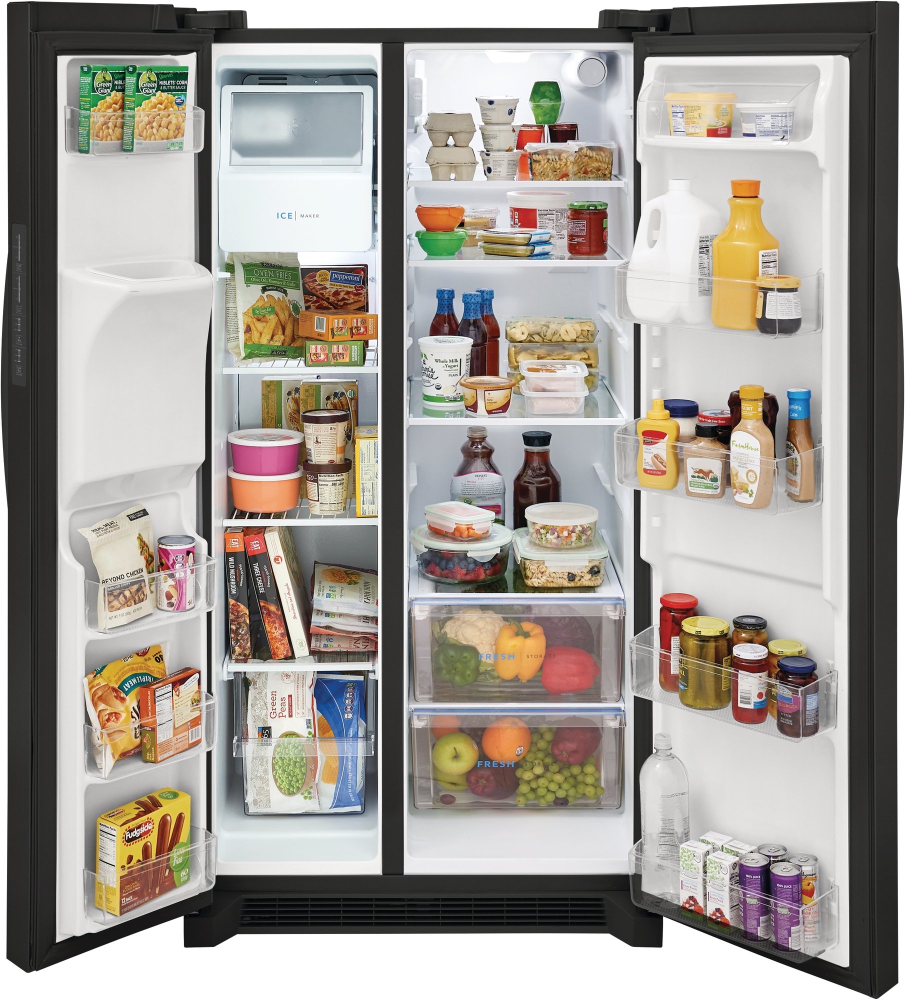 FRSS2623AB Frigidaire 36 Inch Side by Side Refrigerator - 25.6 cu. ft., Black-2