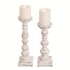 11 Inch Resin White Wash Taper Candle Holder