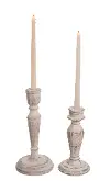 9 Inch Cement White Wash Candle Holder Taper