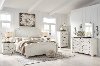 Cottage Whitewash 4 Piece King Bedroom Set - Chantilly