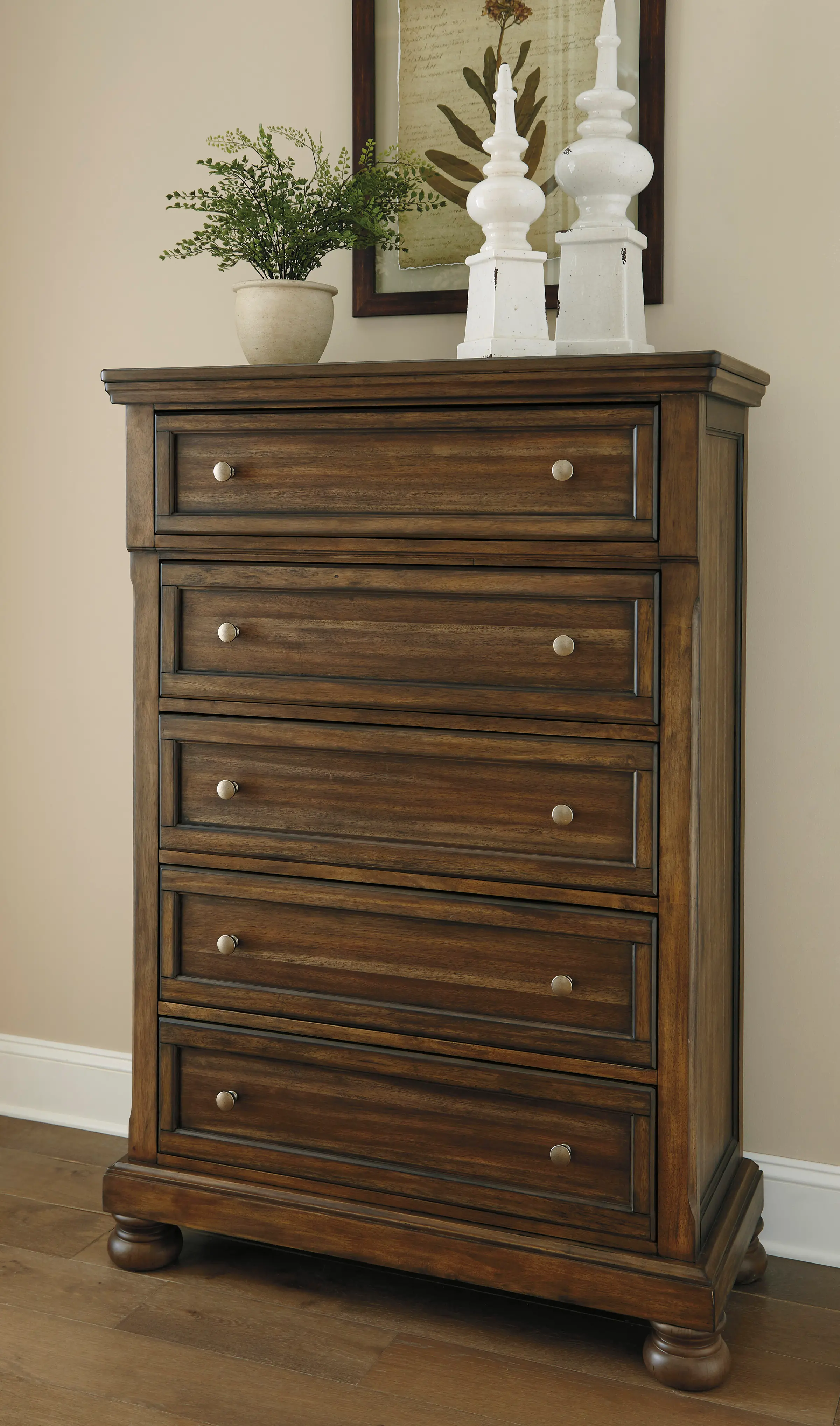 Traditional Tobacco Brown Chest of Drawers - Branburry-1