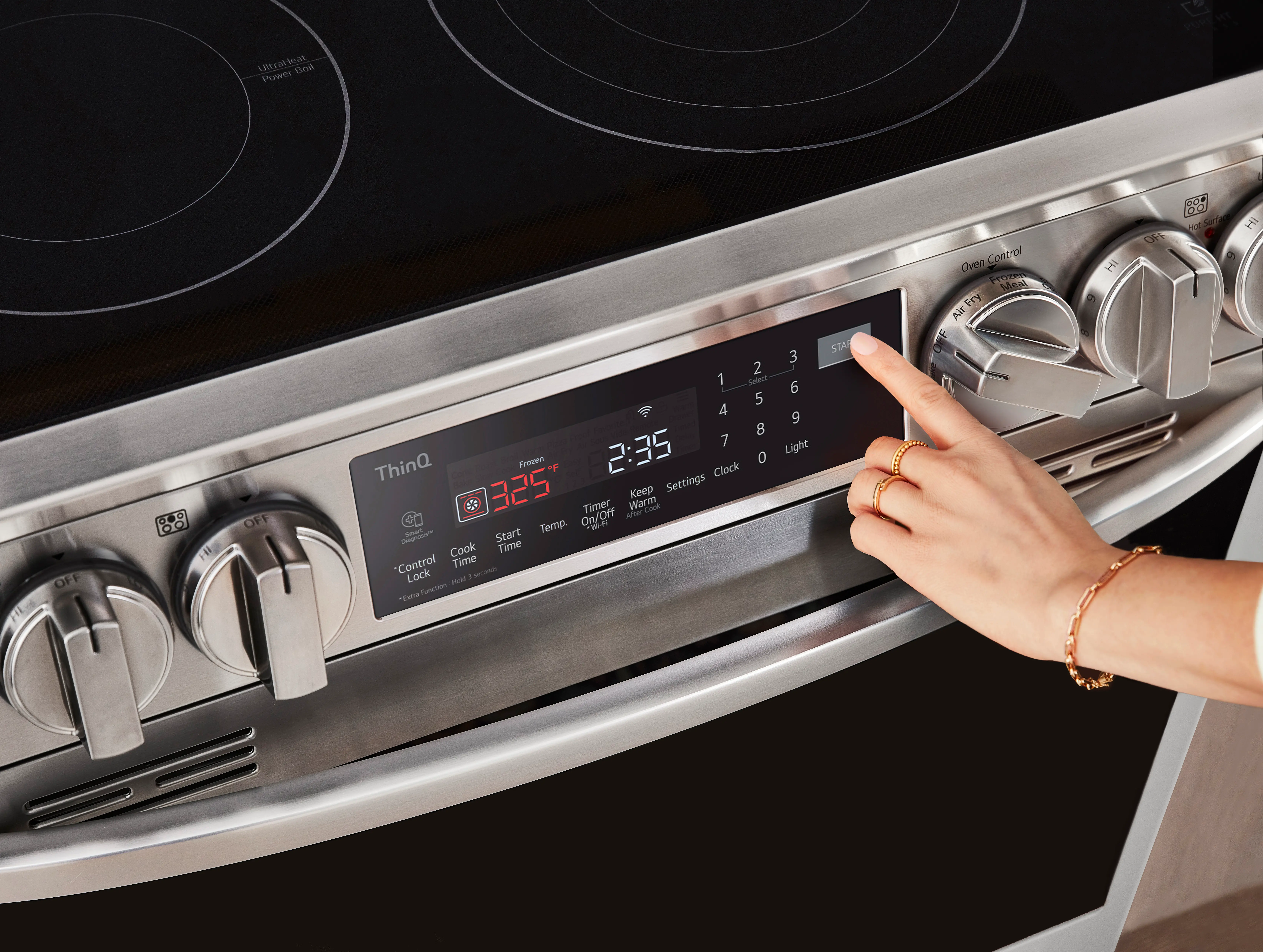 LSEL6335F LG 30 Inch Smart Electric Range with InstaView Window - 6.3 cu. ft., Stainless Steel-6