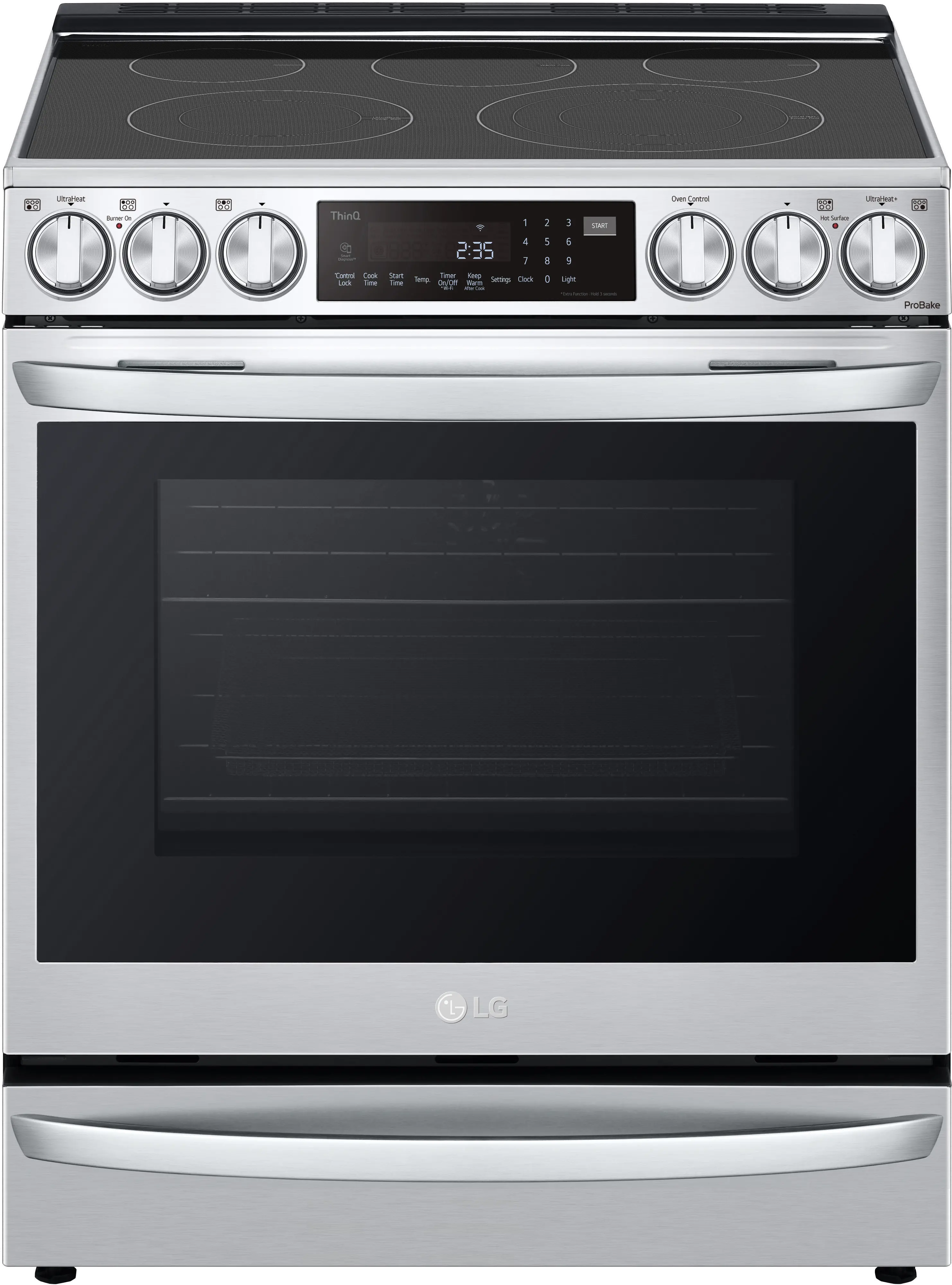 LSEL6337F LG 30 Inch Smart Electric Range with InstaView Window - 6.3 cu. ft., Stainless Steel-1