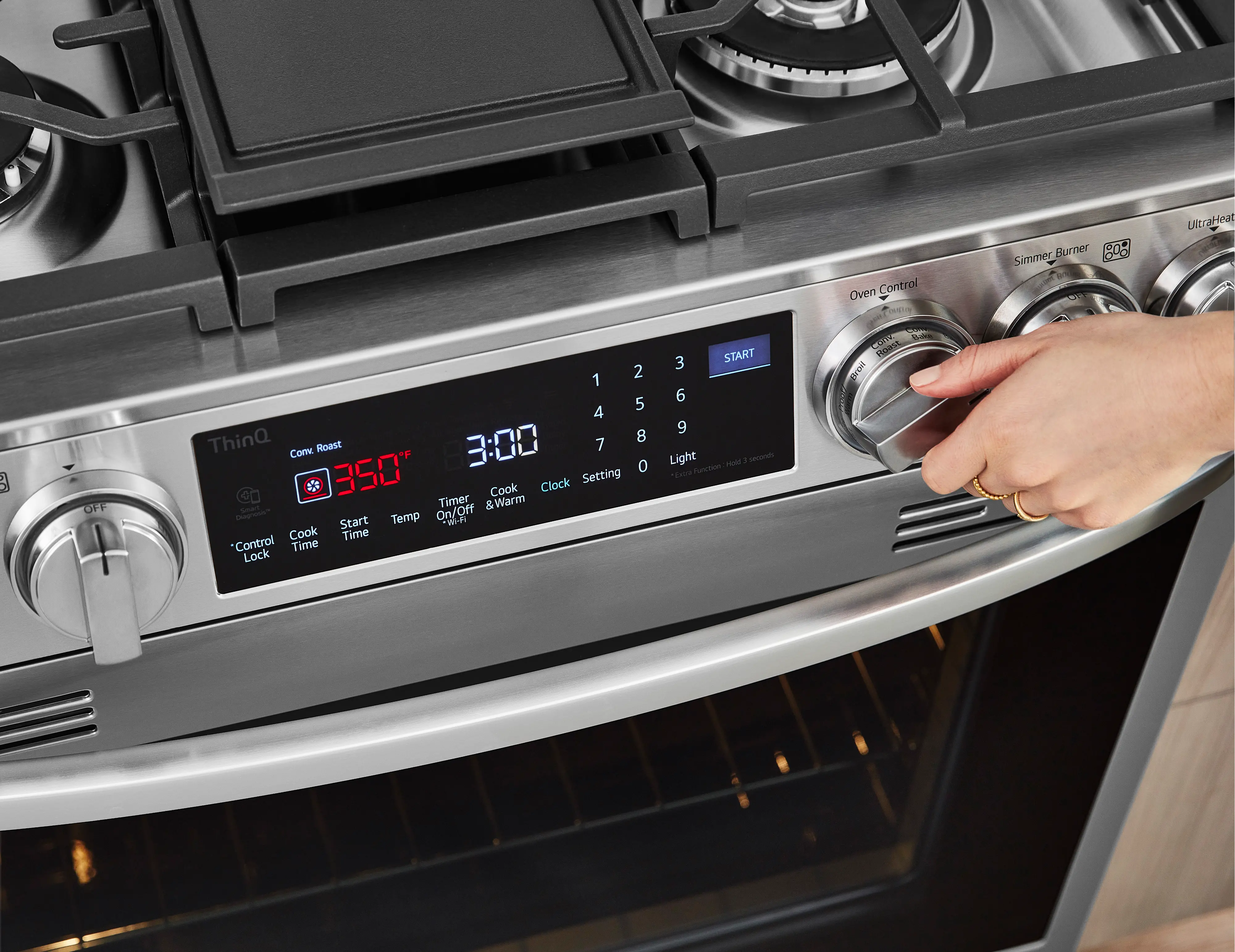 LSGL6337F LG Gas InstaView Range with Air Fry - Stainless Steel-3