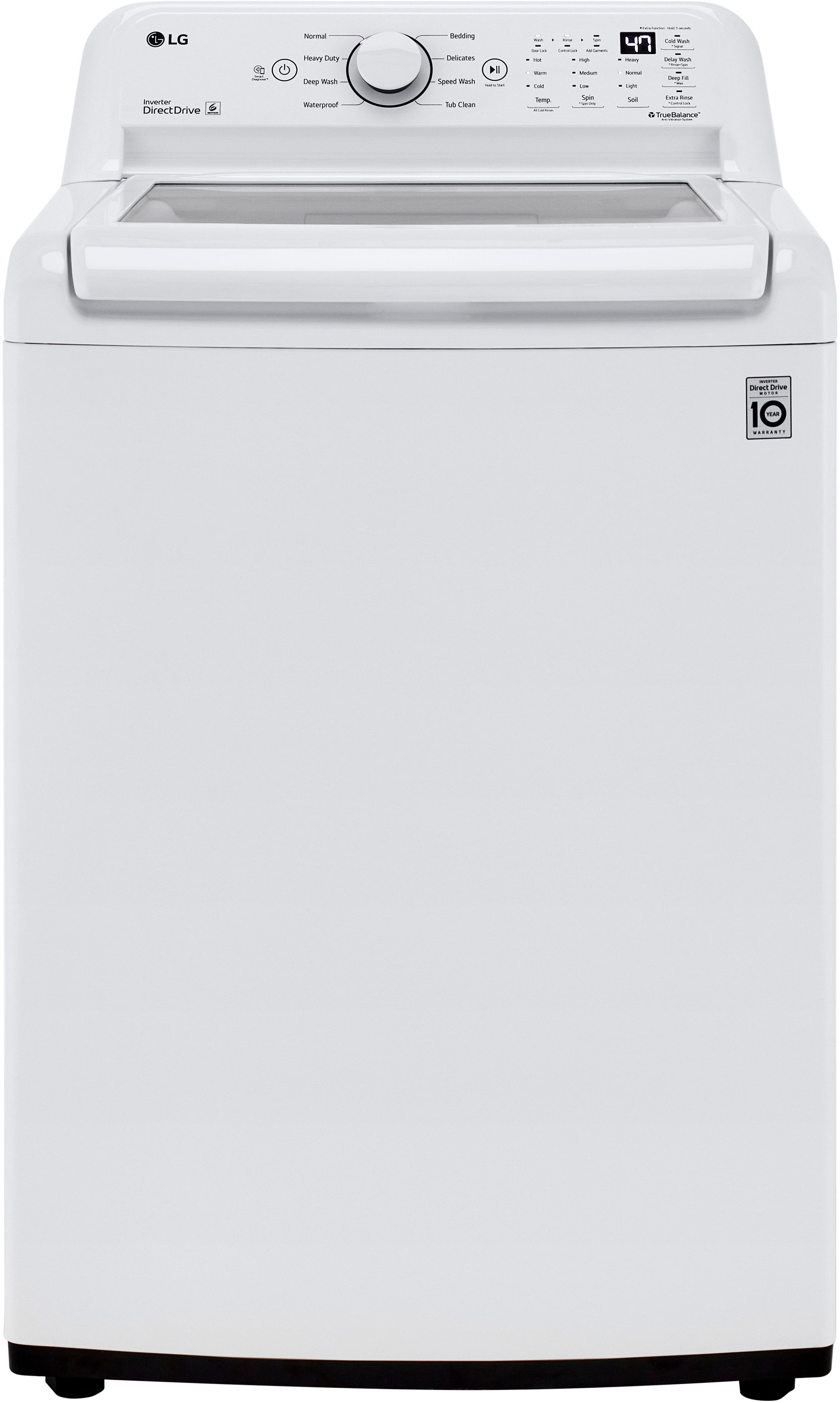 WT7005CW LG 4.3 cu. ft. Mega Capacity Top Load Washer with 4-Way Agitator & TurboDrum Technology - 4.3 cu. ft. White-1