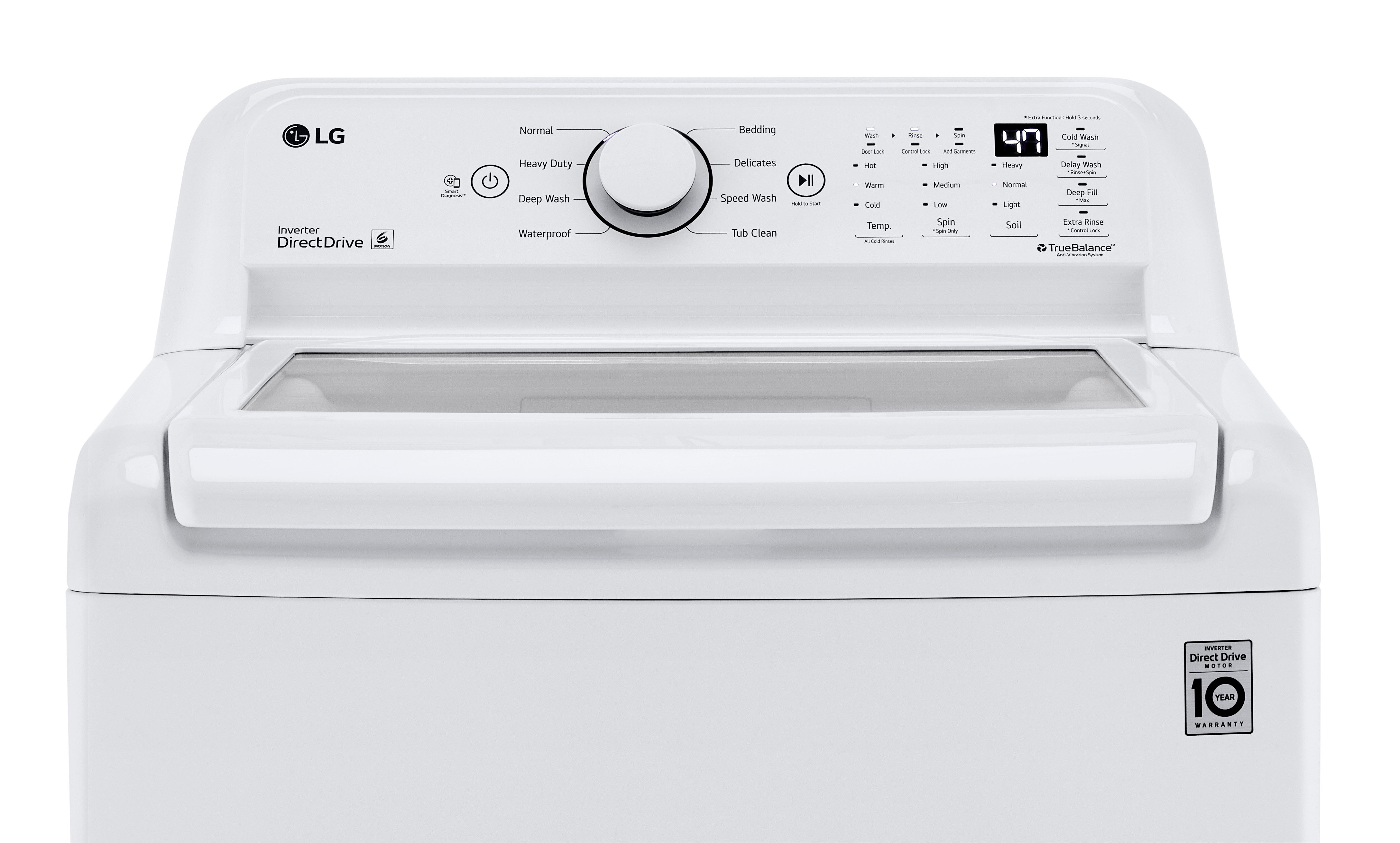 WT7005CW LG 4.3 cu. ft. Mega Capacity Top Load Washer with 4-Way Agitator & TurboDrum Technology - 4.3 cu. ft. White-4