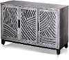 Gray Wash Three Mirrored Door Buffet Cabinet
