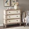 Transitional Natural and Antique Cream Three Drawer Chest