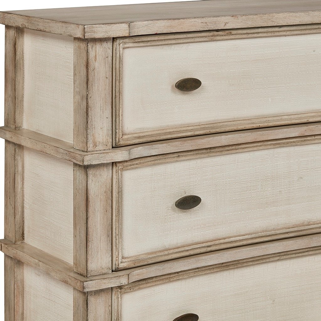 Transitional Natural and Antique Cream Three Drawer Chest-3