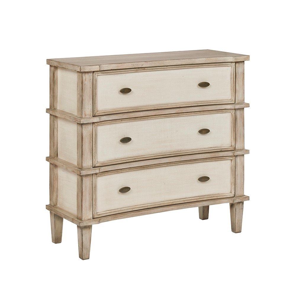 Transitional Natural and Antique Cream Three Drawer Chest-6