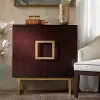 Clearance Dark Cherry Accent Chest with Gold Detailing