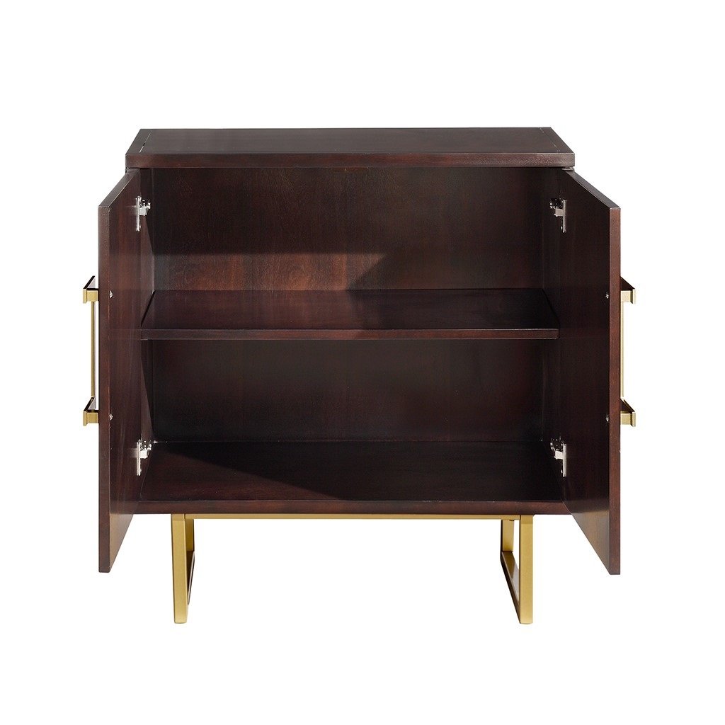 Dark Cherry Accent Chest with Gold Detailing-2