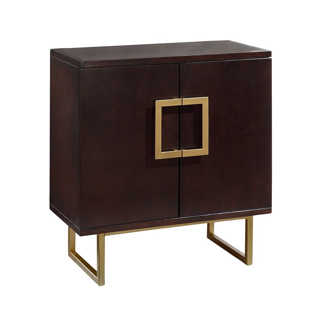 Dark Cherry Accent Chest with Gold Detailing-3
