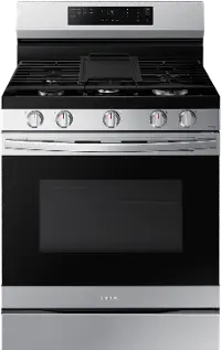 NX60A6511SS Samsung Gas Range with Air Fry and Smart Features - 30-Inch, 6 cu. ft. Stainless Steel