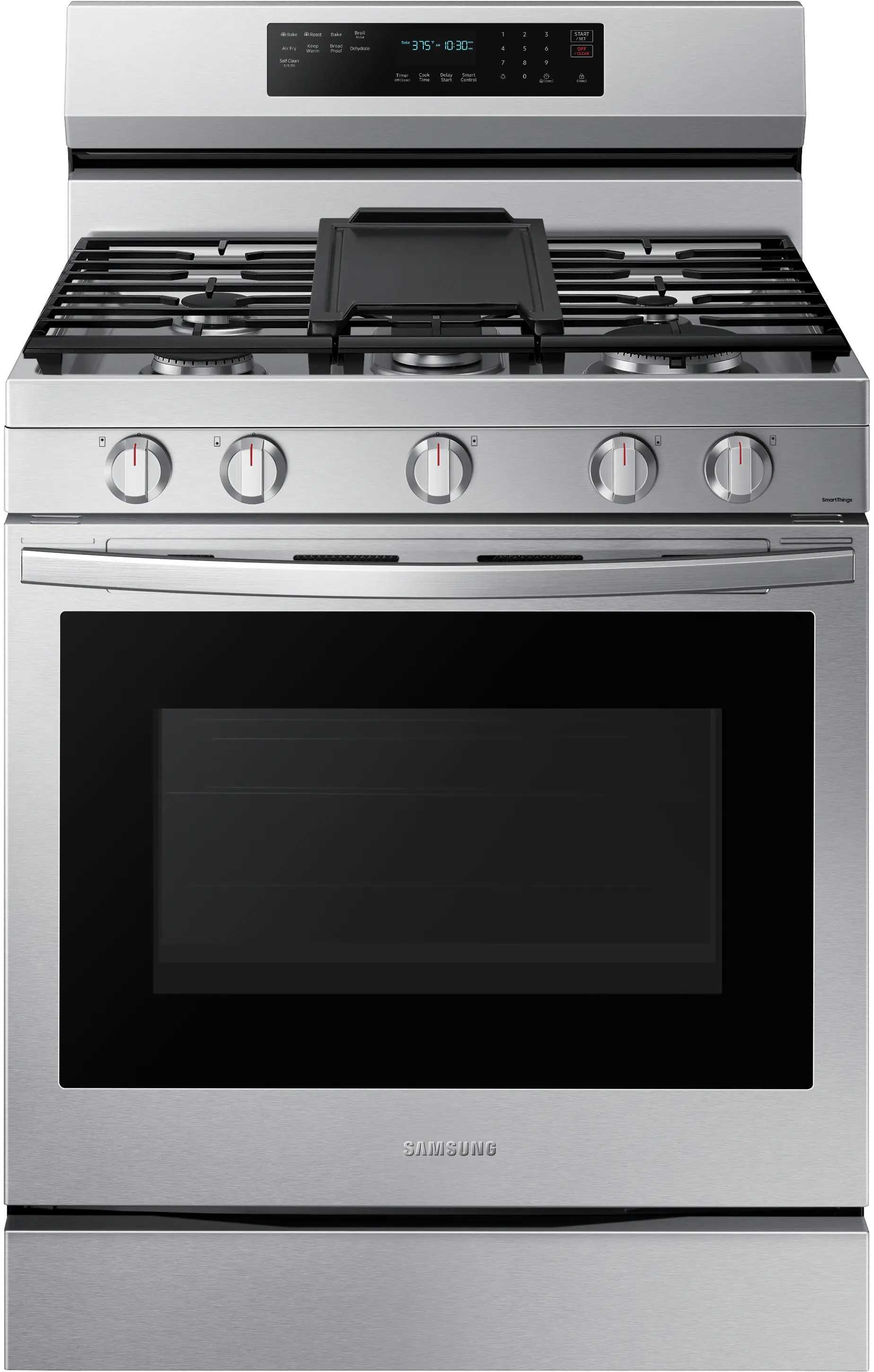 NX60A6711SS Samsung Gas Range with Air Fry, Convection, and Stainless Steel Cooktop - 30-Inch, 6 cu. ft. Stainless Steel-1