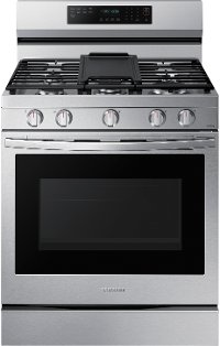 NX60A6711SS Samsung Gas Range with Air Fry, Convection, and Stainless Steel Cooktop - 30-Inch, 6 cu. ft. Stainless Steel