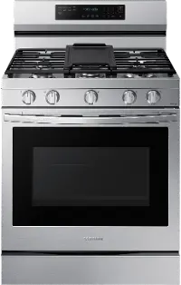 NX60A6711SS Samsung Gas Range with Air Fry, Convection, and Stainless Steel Cooktop - 30-Inch, 6 cu. ft. Stainless Steel