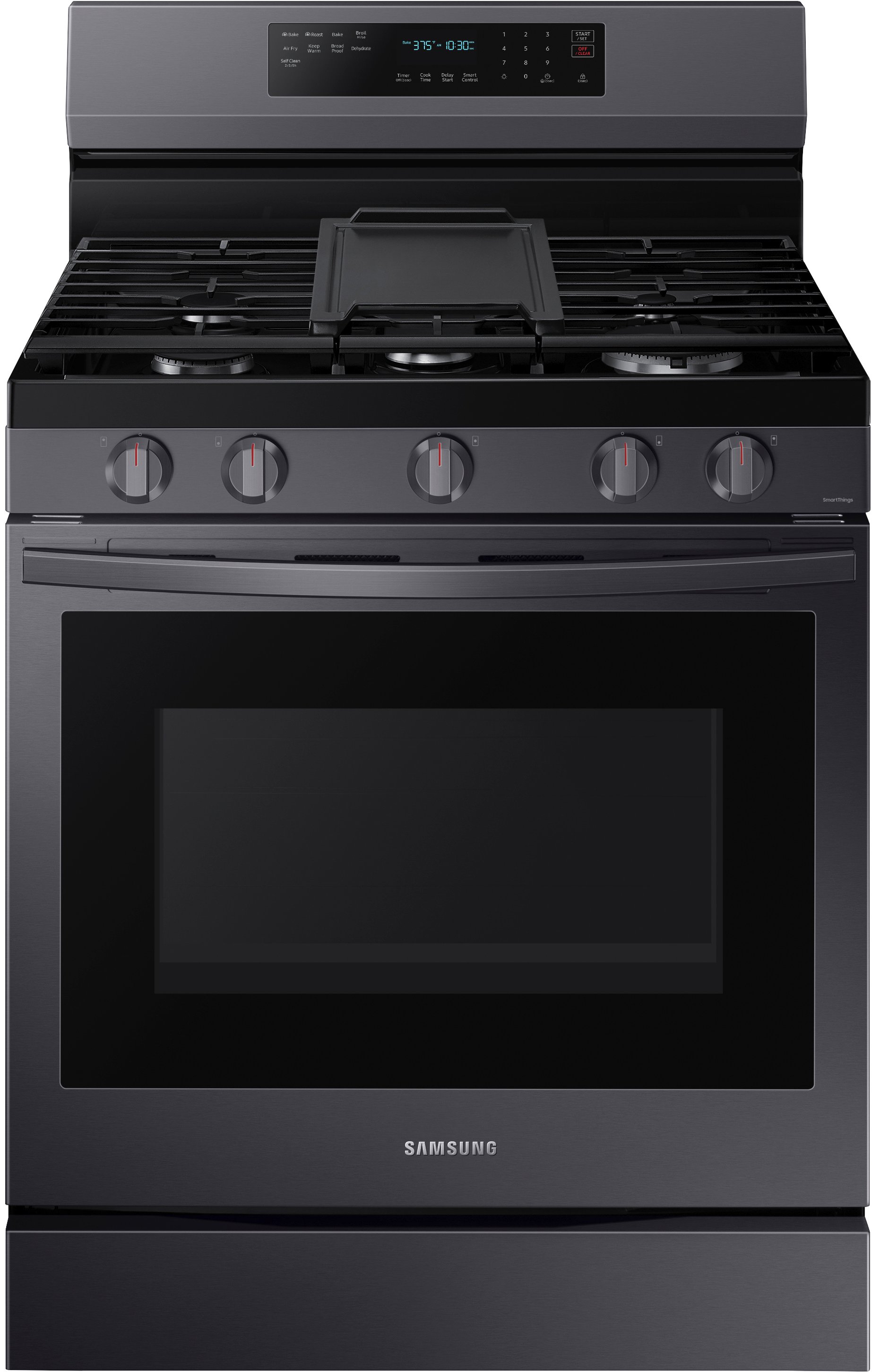 NX60A6711SG Samsung Gas Range with Air Fry, Convection, and WiFi - 30-Inch, 6 cu. ft. Black Stainless Steel-1