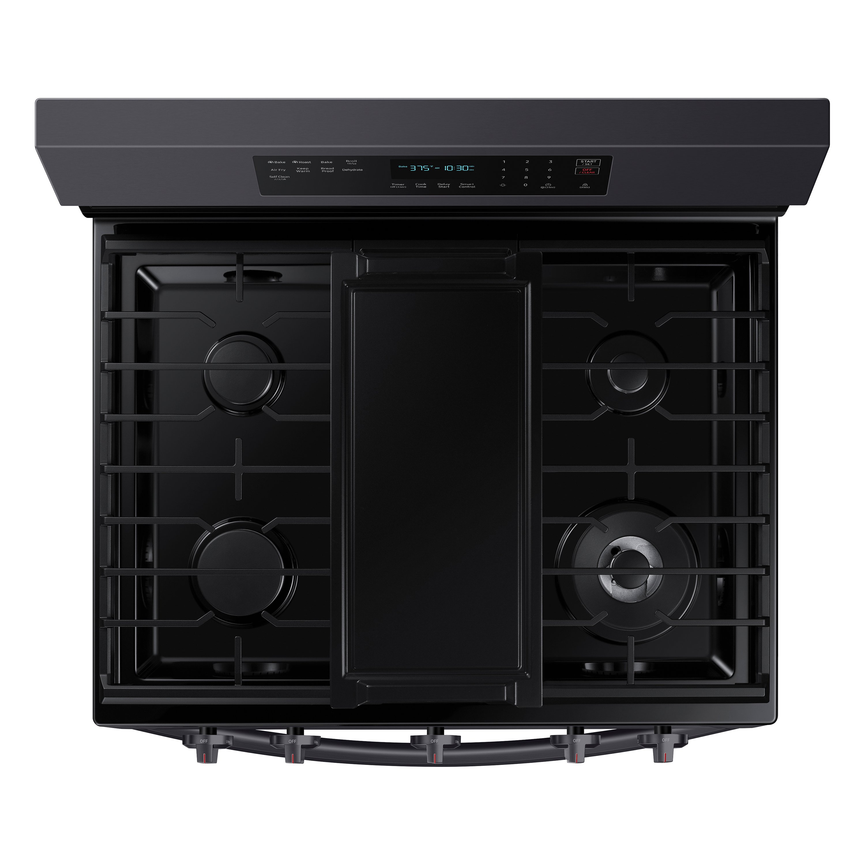 NX60A6711SG Samsung Gas Range with Air Fry, Convection, and WiFi - 30-Inch, 6 cu. ft. Black Stainless Steel-2